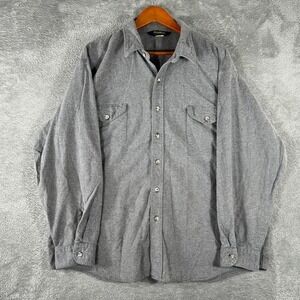Vintage OshKosh Flannel Shirt‎ Men's XL Gray Button Up Workwear Rugged Outdoors